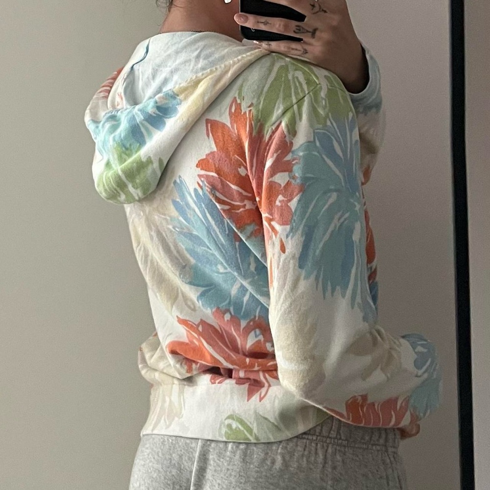 y2k lillian nicole 100% cotton boho floral zip up hoodie - Picture 2 of 8